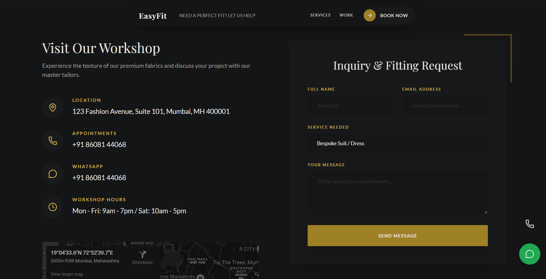 EasyFit Tailors Modern Tailoring & Clothing Shop Website