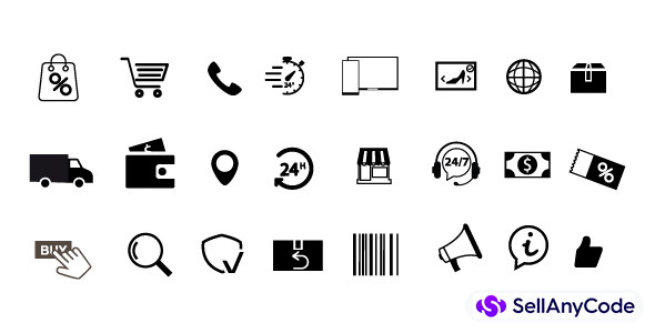 Ecommerce Shopping & Delivery Line Icons