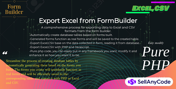 Export Excel from Form Builder