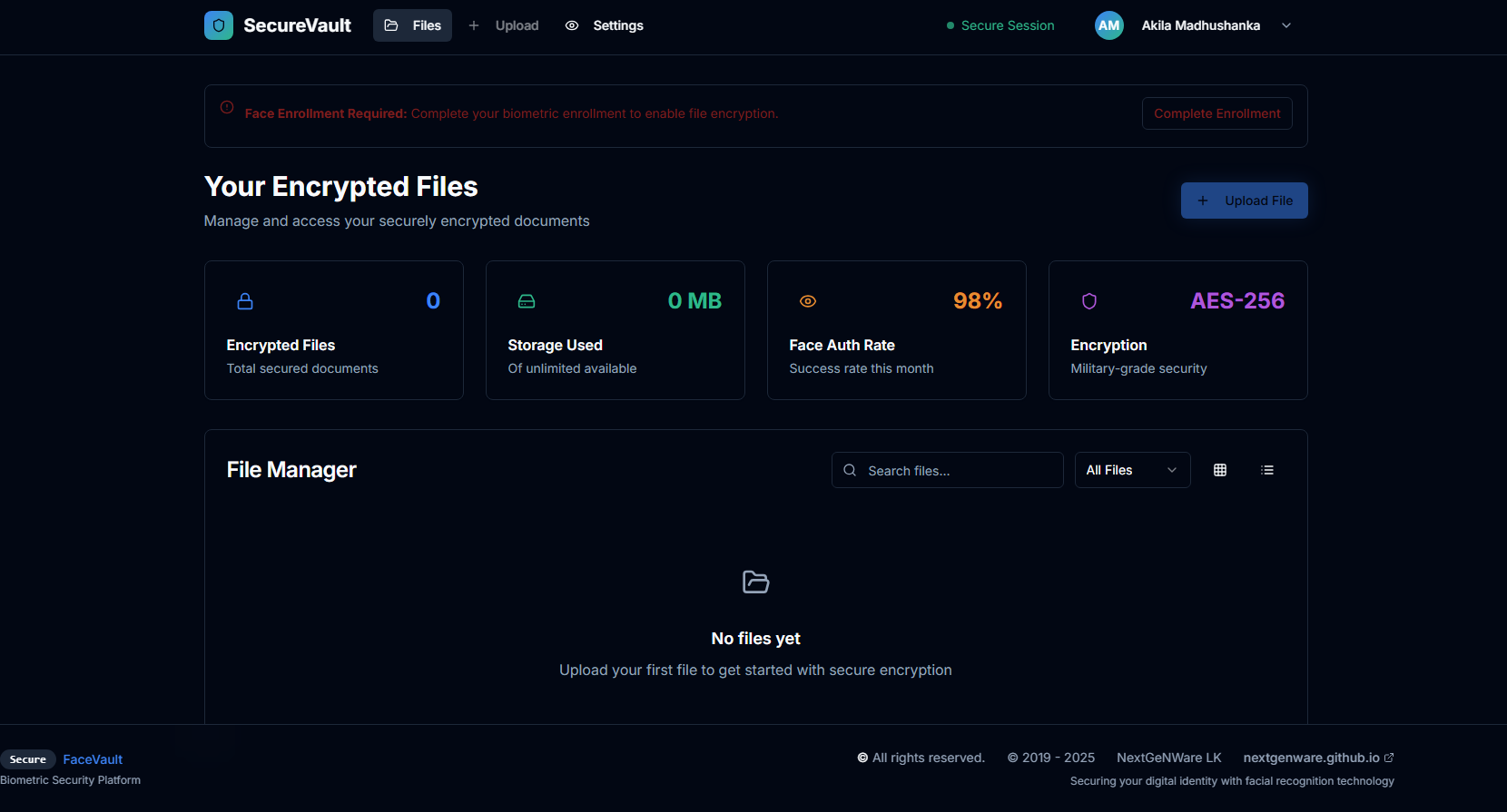 FaceVault - Secure Face Recognition Authentication System Source Code ...