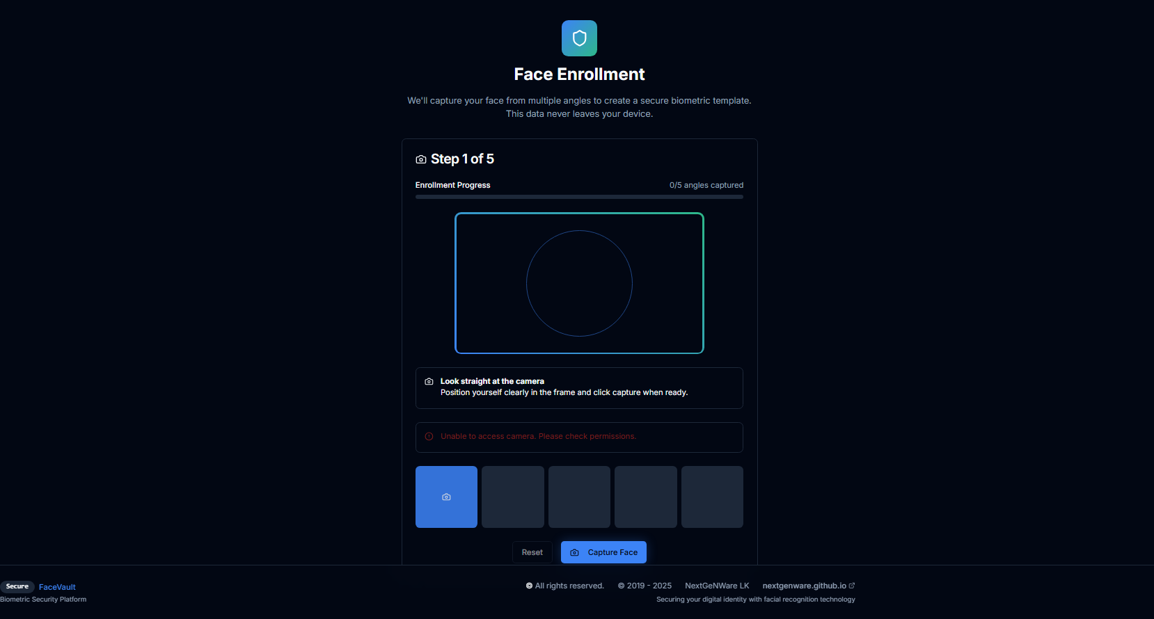 FaceVault - Secure Face Recognition Authentication System Source Code ...