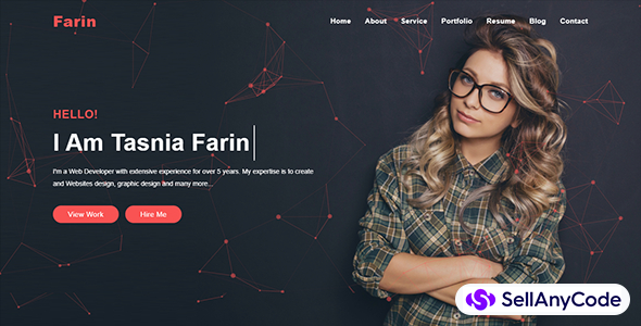 Farin Personal Portfolio Bootstrap4 Template