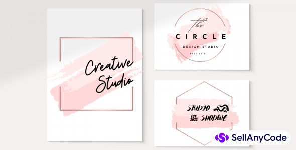 Feminine Pink Brush Logo Templates