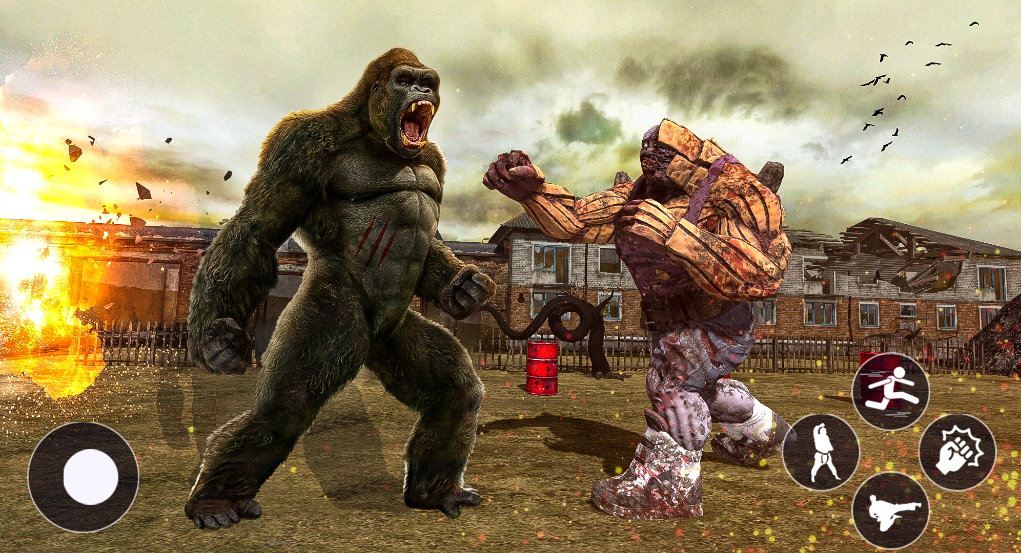 Fighting gorilla vs monster