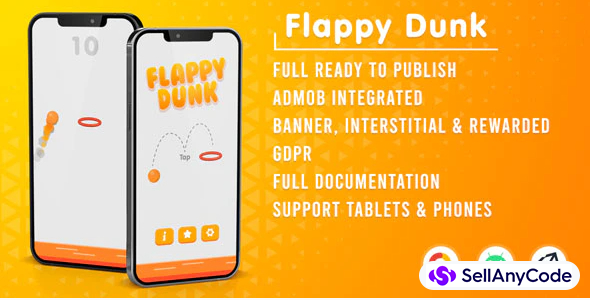 Flappy Dunk Unity Game With Admob Ads