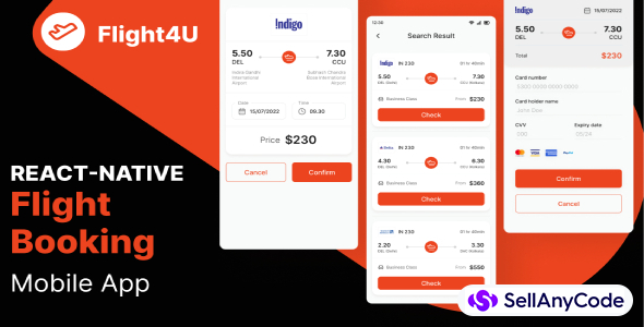 Flight Booking App React Native App Template