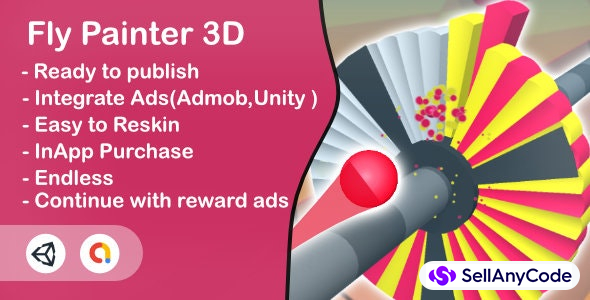 Fly Painter 3D(Unity Game+Admob+Android+iOS)