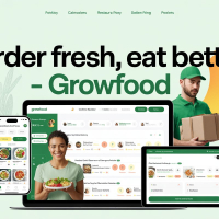 Growfood Restaurants Website With Mobile App Users And Delivery Men And Seller