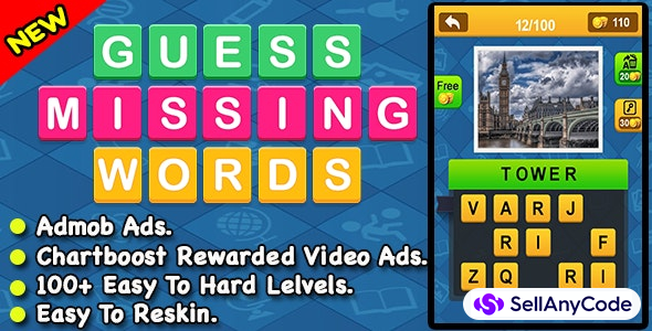 Guess Missing Word + Best IOS Word Puzzle Game