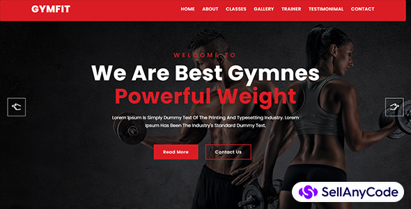 Gymfit Gym and Fitness Landing Page Template