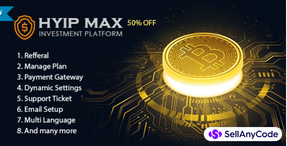 HYIP MAX - v2 high-yield investment platform with extended license