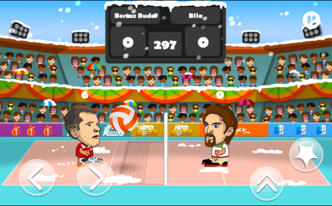 Heads explode in volley ball! Volley Random TwoPlayerGames.Org