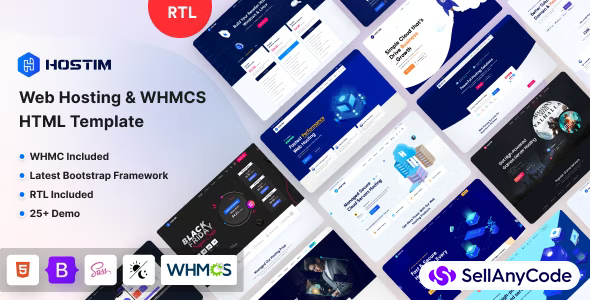 Hostim - Web Hosting Services HTML Template with WHMCS