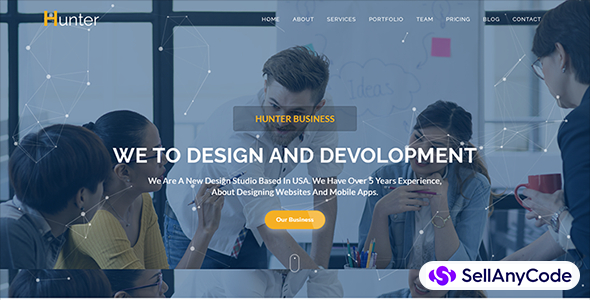 Hunter One Page Corporate Website HTML5 Template