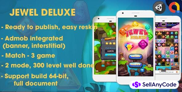 Jewel Deluxe - Unity Complete Project (Android + iOS + AdMob)