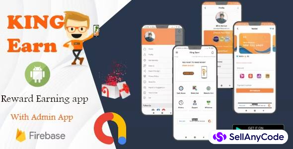 KingEarn - Android Rewards Earning App With Admin App