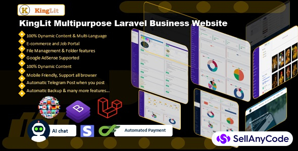 KingLit CMS Multipurpose Laravel Website CMS with AI Chat and File Manager
