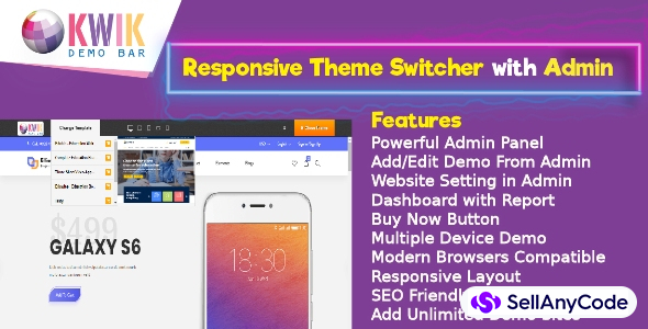 Kwik Demo Bar - Responsive PHP Theme Switcher