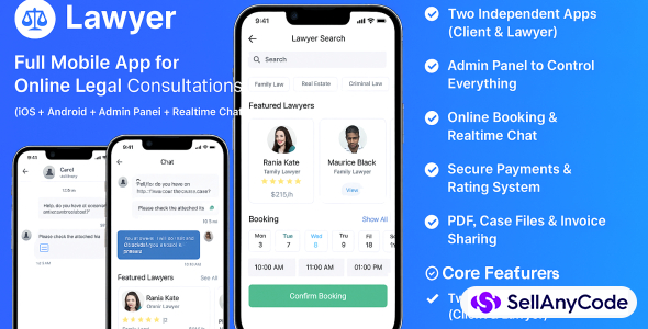 Lawyer Full Mobile App for Online Legal Consultations