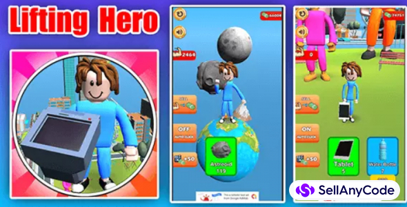Lifting Hero Gym Tap Clicker 3D Game Unity Source Code