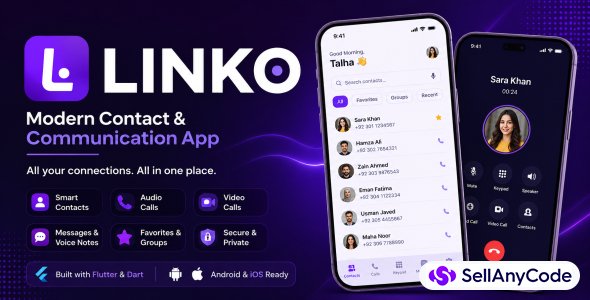 Linko Modern Contact & Communication Flutter App