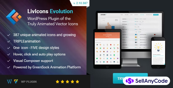 LivIcons Evolution for WordPress - The Next Generation of the Truly Animated Vector Icons