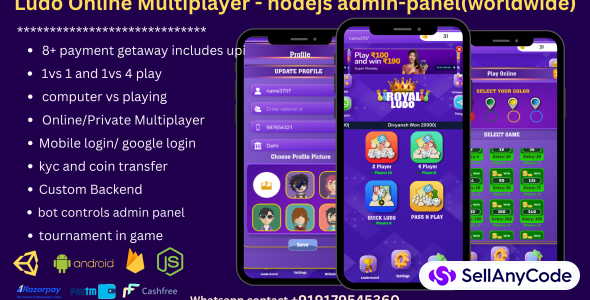 Ludo Online Multiplayer - nodejs with admin panel