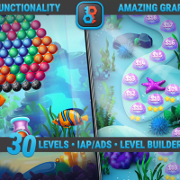 MK Bubble Shooter Kit Underwater Pop Game Template