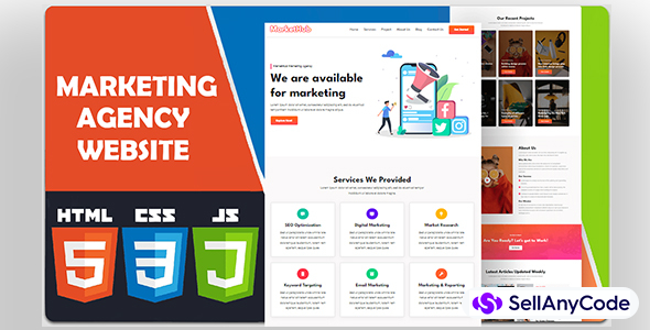 MarketHub - Simple Market Agency Website - HTML,CSS & JAVASCRIPT