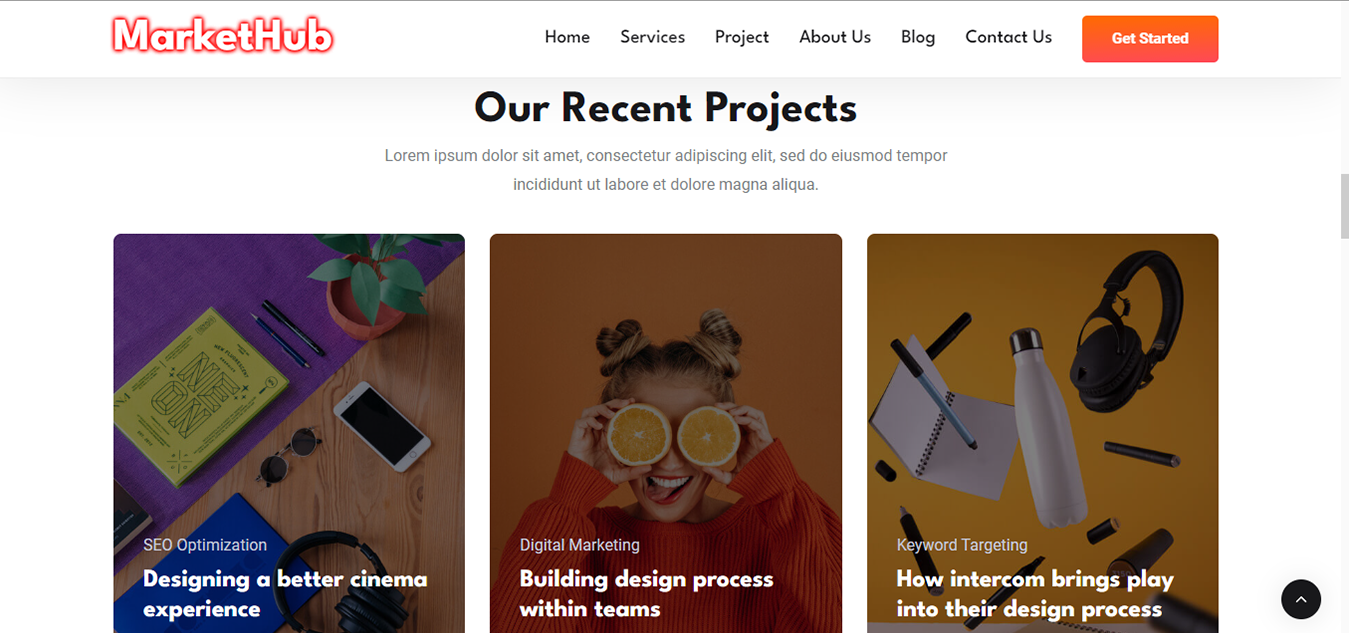 MarketHub - Simple Market Agency Website - HTML,CSS & JAVASCRIPT