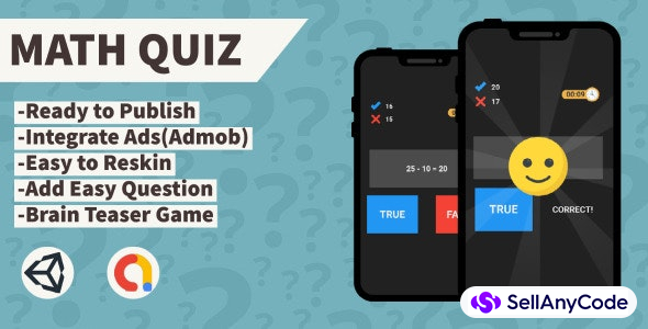 Math Quiz (Unity+Admob+Android+IOS)