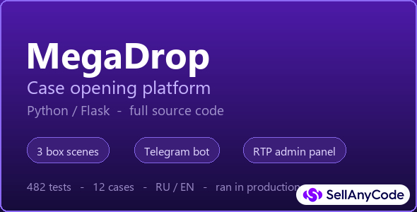 MegaDrop - Case Opening Platform with Telegram Bot and RTP Admin Panel