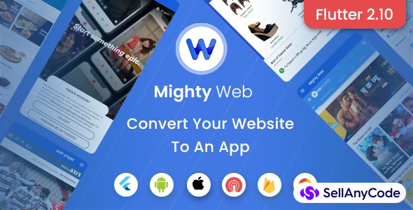 MightyWeb Webview: Web to App Convertor(Flutter + Admin Panel)