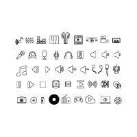 Modern Multimedia Icons Set