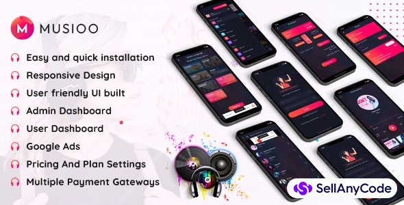 Musioo – Online Music Streaming Platform Flutter App with Admob Ads