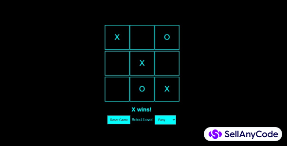 Neon Tic Tac Toe Game