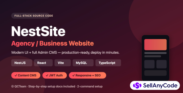 NestSite React/NestJS Agency Website + CMS
