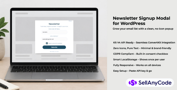 Newsletter Signup Modal Smart WordPress Popup