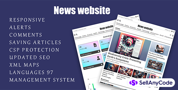 News site with PHP with CMS