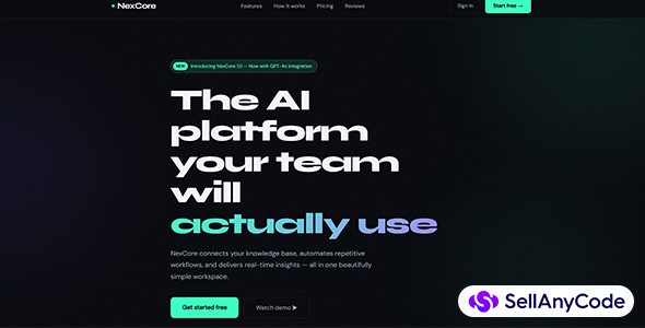 NexCore AI Platform Landing Page