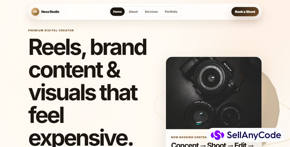 Nexa Studio Digital Creator Portfolio Template
