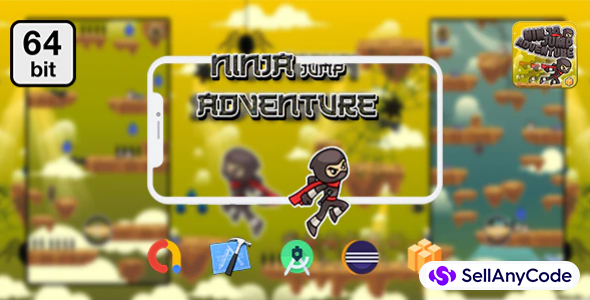 Ninja Jump Adventure 64 bit - Android IOS With Admob