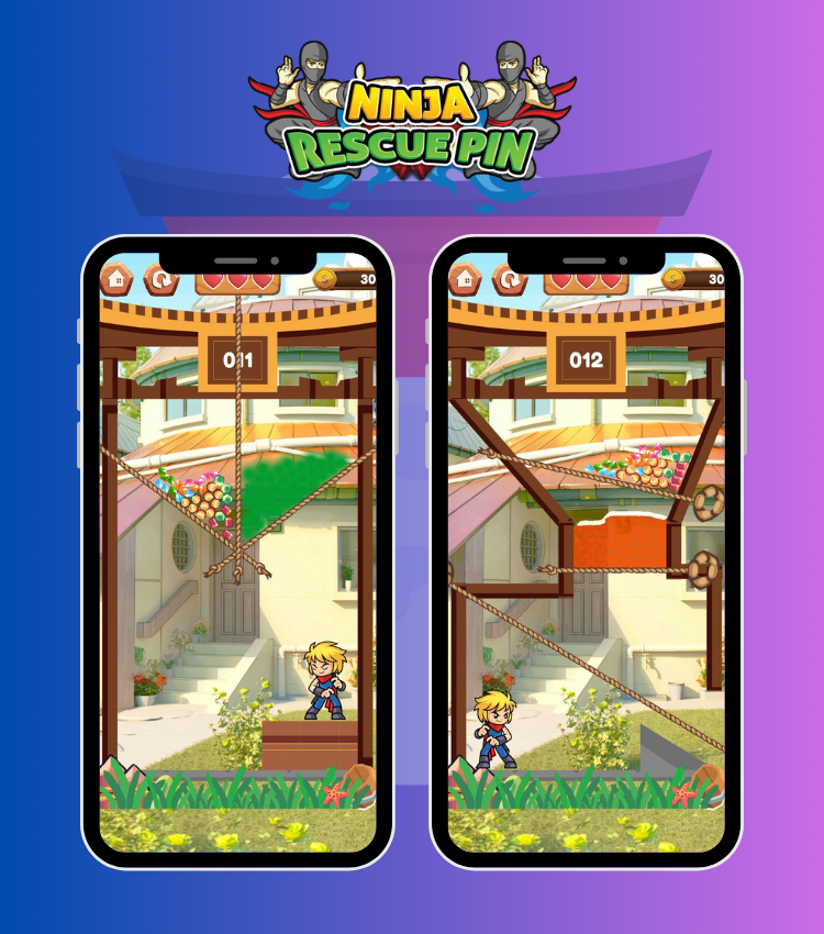 Ninja Rescue Pin - Android Unity Puzzle Pull Pin - Multiple Ads Support