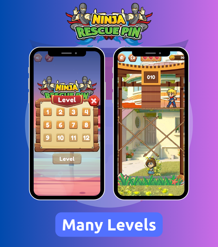 Ninja Rescue Pin - Android Unity Puzzle Pull Pin - Multiple Ads Support