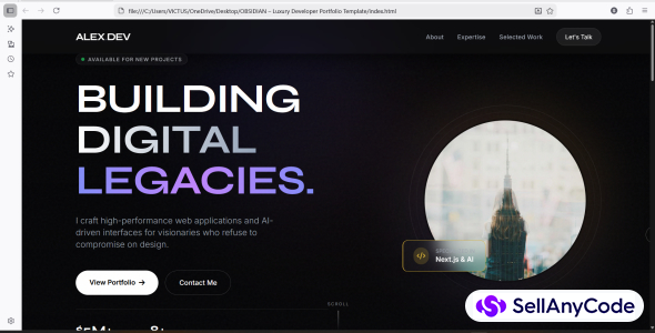 OBSIDIAN Luxury Developer Portfolio Template