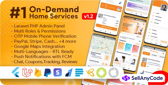 On-Demand Home Services, Business Listing, Handyman Booking with Admin Panel