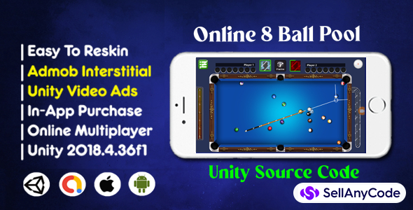 Online 8 Ball Pool Source Code (Admob +Unity Ads + IAP)