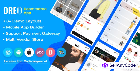 Oreo Fashion - Full React Native App for Woocommerce