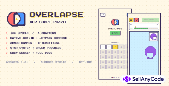 Overlapse - XOR Shape Puzzle Game | Android (Kotlin + Jetpack Compose)