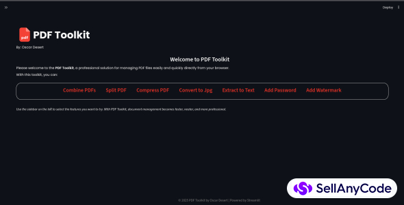 PDF Toolkit Streamlit Edition
